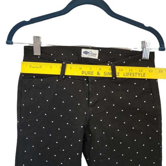 Old Navy Pixie Pants Womens Size 0 Black White Dot Print Stretch Black - Picture 5 of 10
